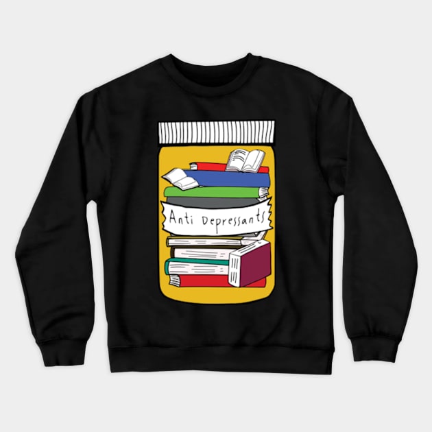 Anti depressant bookish book lover bookish merch Kindle smut reader reading lover e-reader Crewneck Sweatshirt by Mimimoo